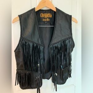 Vintage Western leather vest